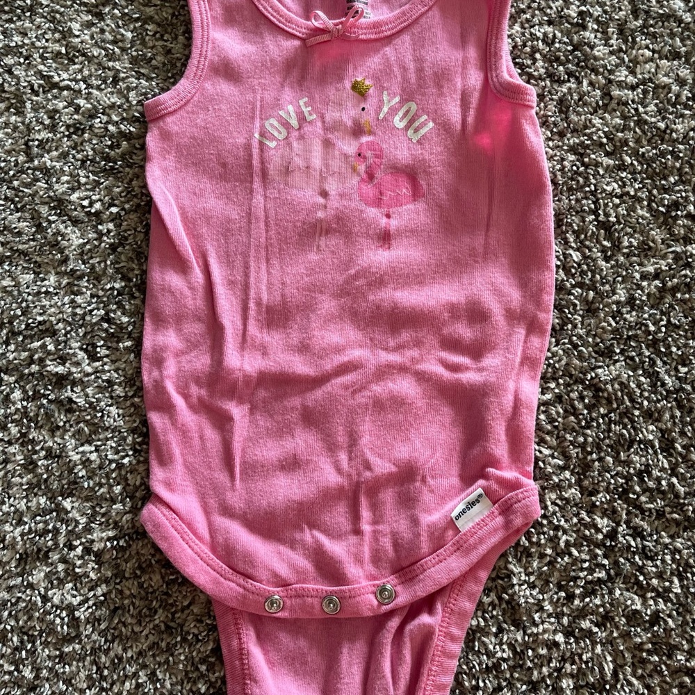 Gerber 6-9 months Pink “Love You” Tank Bodysuit 🦩